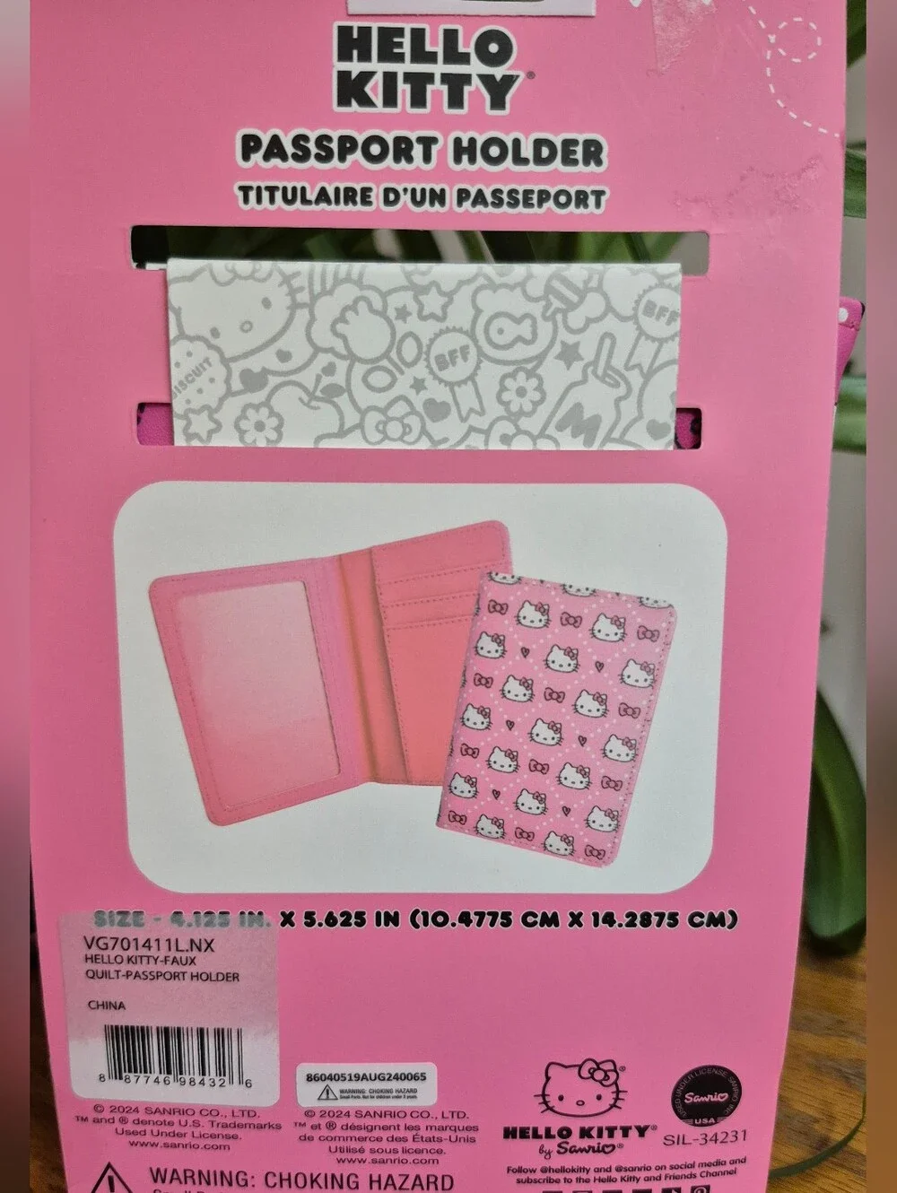 Hello Kitty Hot Pink Passport Holder And 2 Luggage Tags.... NEW WITH TAGS